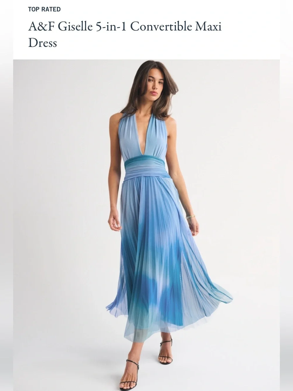 Abercrombie & Fitch Convertible Maxi Dress in Blue Ombre